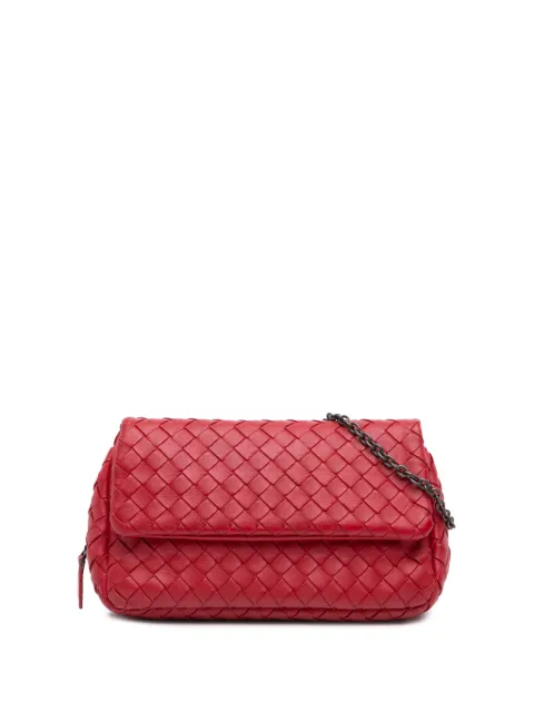 Bottega Veneta Pre-Owned 2012-2026 Mini Nappa Intrecciato Expandable Chain Flap crossbody bag Red 2HTAU8D3UU5PFI4J