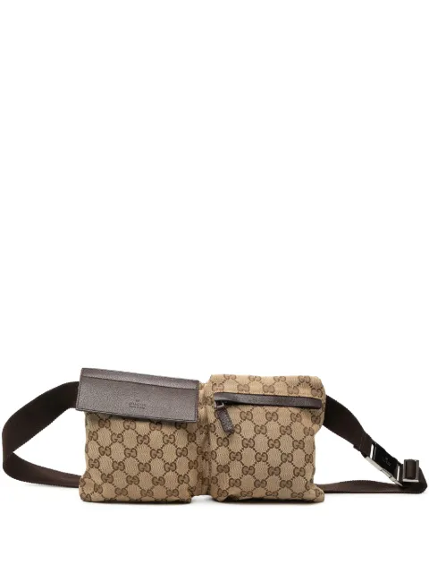 Gucci Pre-Owned 2000-2015 GG Canvas Double Pocket belt bag Neutrals 3YNNYJ6RZ7S45H6J