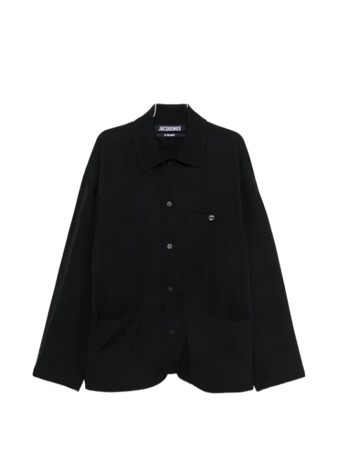 Jacquemus The Strada patch-pocket shirt jacket Blue OUM00184AW00890