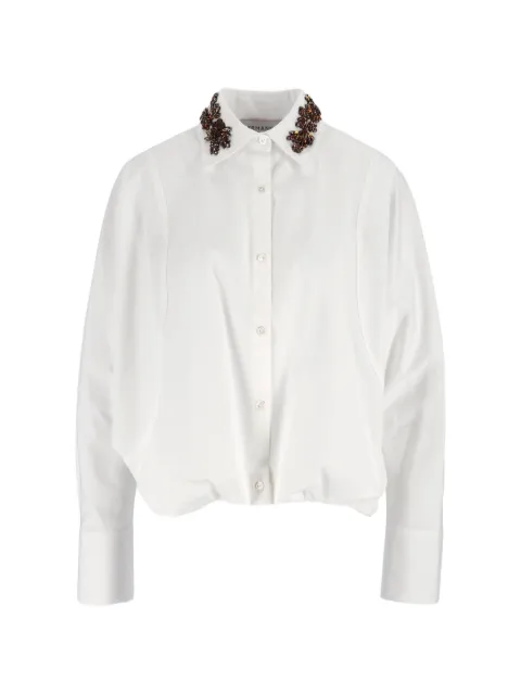 Ermanno Scervino bead-embellished cotton shirt White D49EK014E34MF
