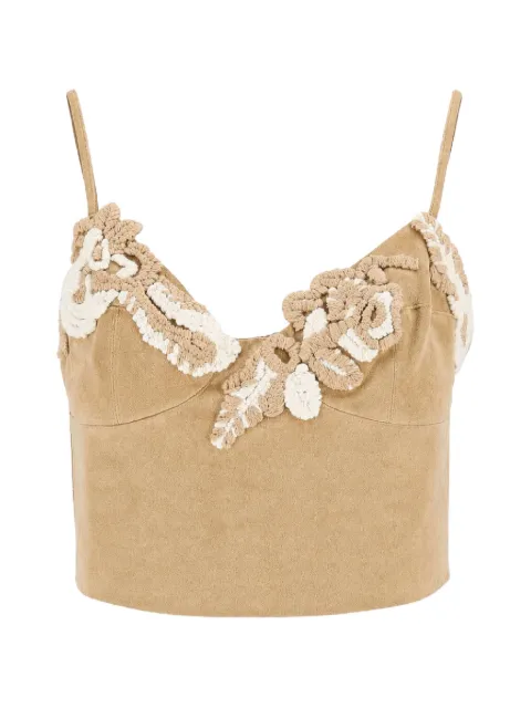 Ermanno Scervino floral-embroidered top Neutrals D49EL031E9BMF