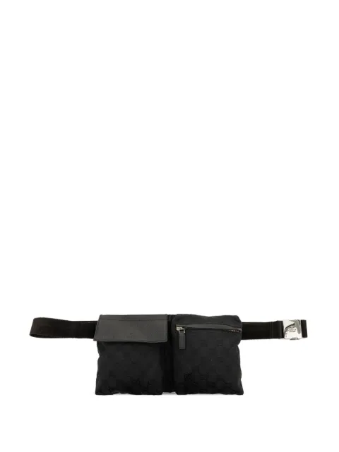 Gucci Pre-Owned 2000-2015 GG Canvas Double Pocket belt bag Black GZZR2JPK9176MHG9