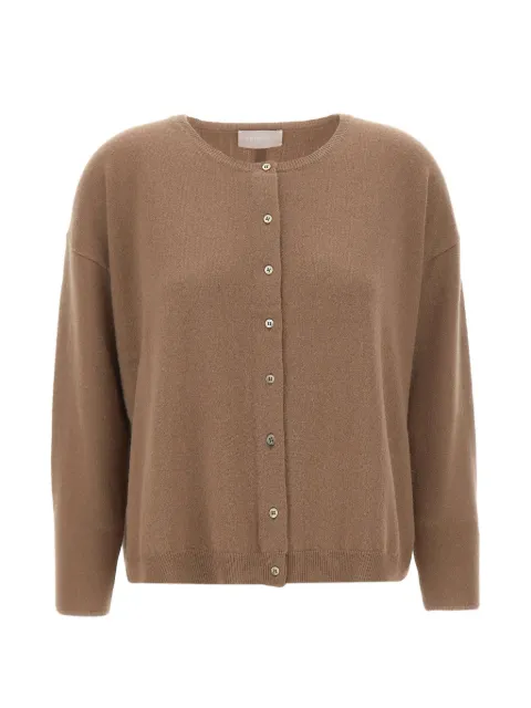 Hemisphere button-fastening crew-neck cardigan Brown 262574147426