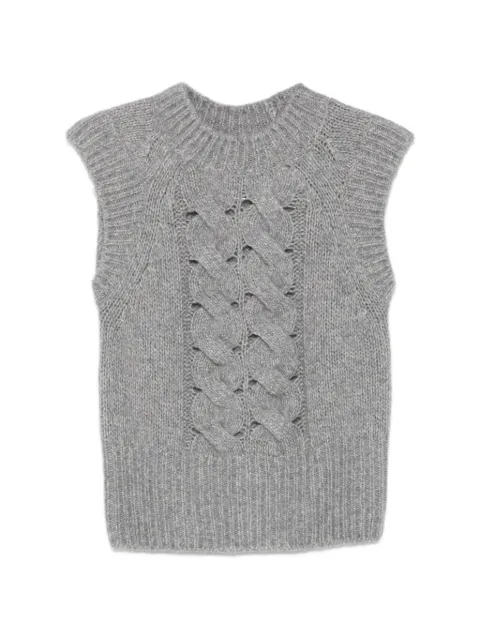 Lorena Antoniazzi cable-knit sleeveless vest Grey A26140MJ21B2997