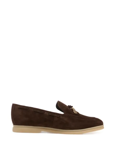 GUESS USA Aryanai logo-charm suede loafers Brown FLTNAISUE14