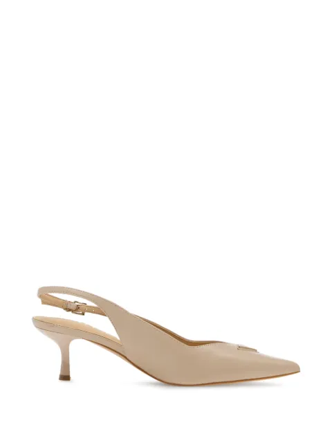 GUESS USA logo-plaque slingback heeled pumps Neutrals FLT2CKLEA05NUDE