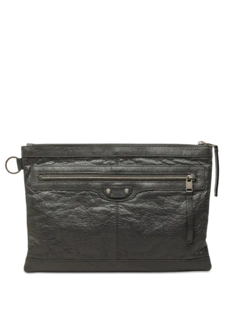 Balenciaga Pre-Owned 2015 Lambskin Motocross Classic Clip M clutch bag Grey 78TIWQGS08LI6IQS