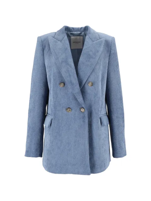 Ermanno Scervino corduroy double-breasted jacket Blue D49EI015E4C