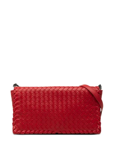 Bottega Veneta Pre-Owned 2010-2012 Nappa Intrecciato Flap crossbody bag Red BAVT94B7COA5814N