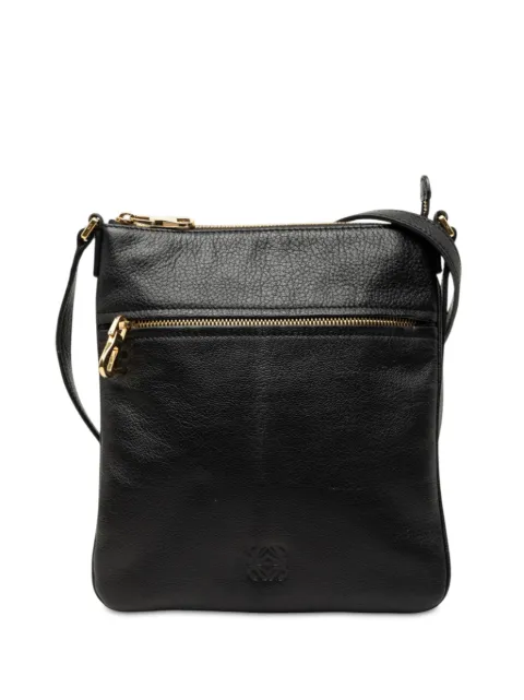 Loewe Pre-Owned 2009 Leather Anagram crossbody bag Black AGNS1UEZ7P627TR0