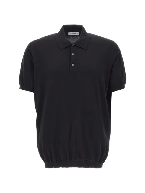 Kangra short-sleeved ribbed-trim polo shirt Black 302626FI013