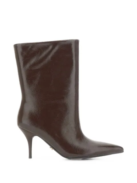 TWENTY FOURHAITCH Unuk crinkled-patent pointed-toe ankle boots Brown S0128MAR