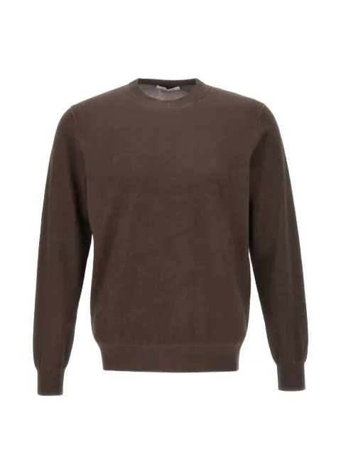 Kangra crew-neck ribbed-trim fine-knit top Brown 302501065