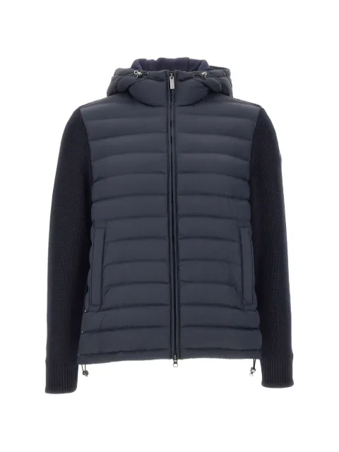 Colmar quilted knit-sleeve hooded jacket Blue 11000012