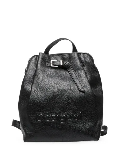 Desigual logo-embossed lace-up backpack Black 26WAKP052000U