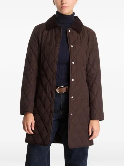Gant quilted corduroy-collar coat Brown 4751177