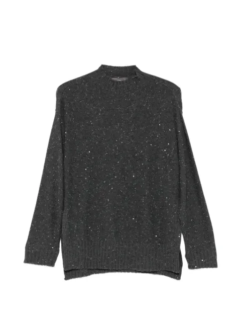 Lorena Antoniazzi sequin-embellished side-slit sweater Grey A26133DM24B2989
