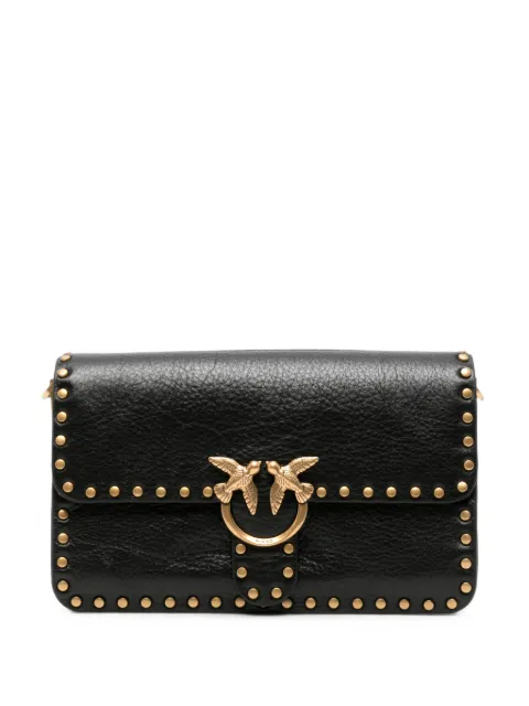 PINKO small Love Birds stud-embellished shoulder bag Black 107665A2JGZ99Q