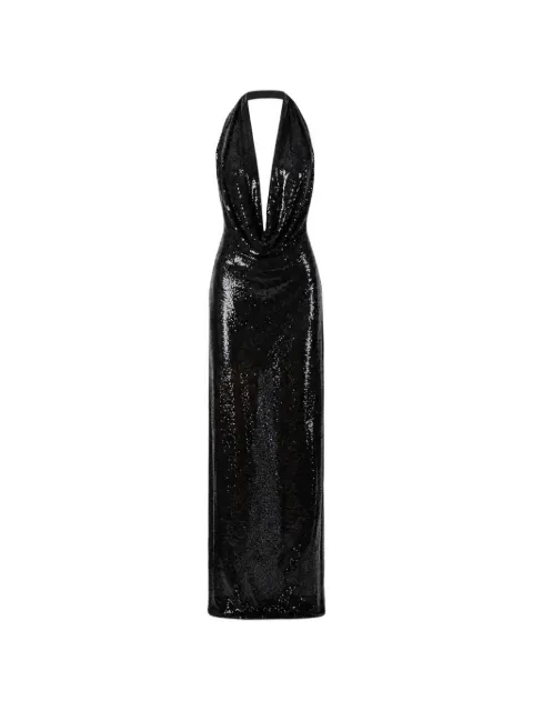 Amazuìn Anja sequin-embellished halterneck maxi dress Black 13VENUSSB