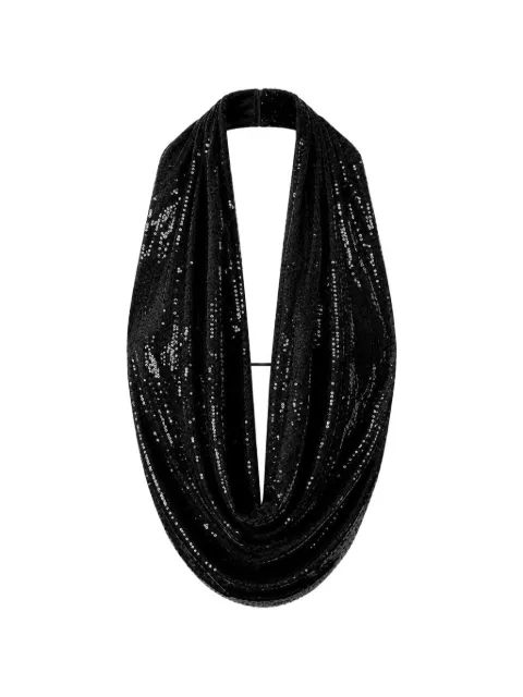 Amazuìn sequin-embellished asymmetric top Black 13MIRUSSB