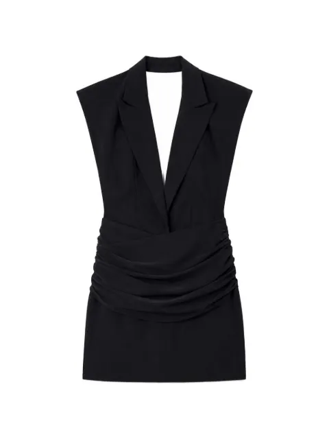 Amazuìn gathered peak-lapel mini dress Black 13JESUDB