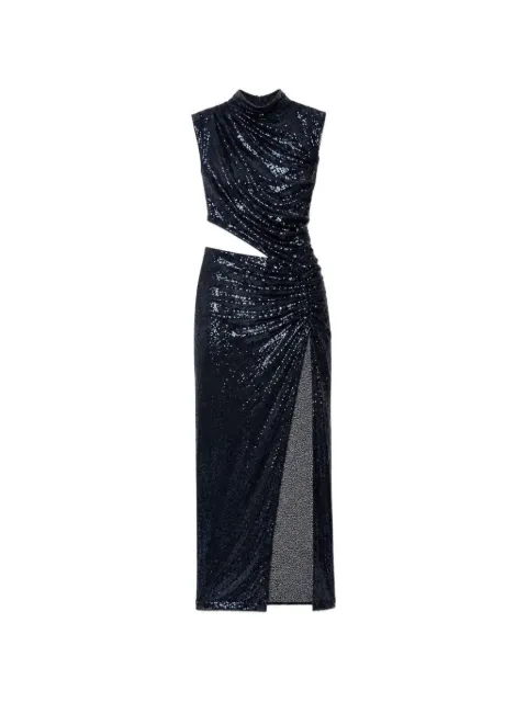 Amazuìn sequin-embroidered asymmetric maxi dress Blue 13LEOUSCB