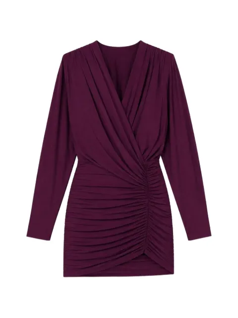 Amazuìn draped gathered-detailing mini dress Purple 13SANUMA
