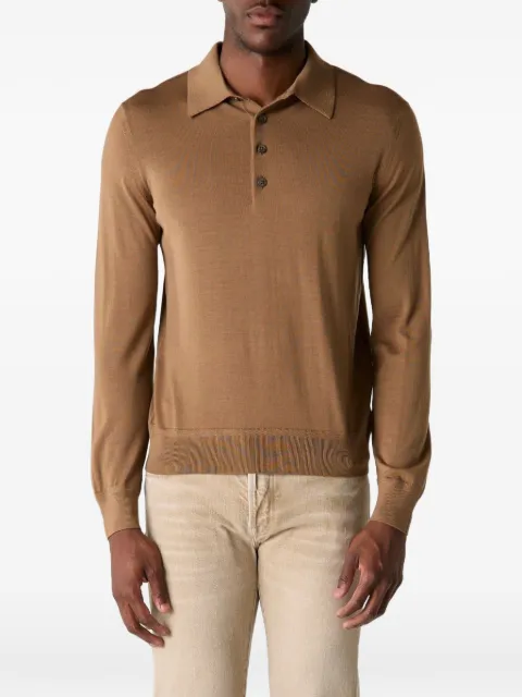 TOM FORD button-up polo shirt Brown KPL053YMW103