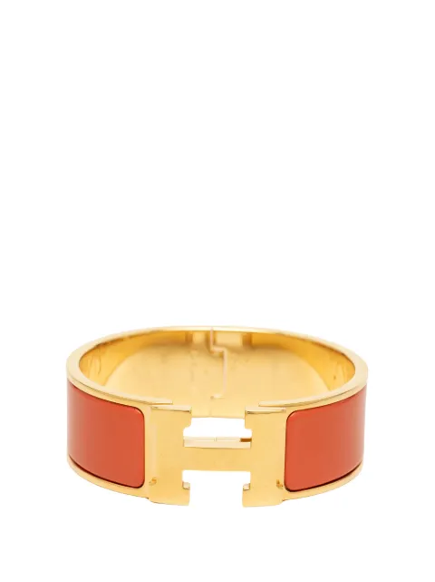 Hermès Pre-Owned 2000-2026 Wide Enamel Clic H Bracelet PM costume bracelet Orange 8D95CQ83K5CYUNWR