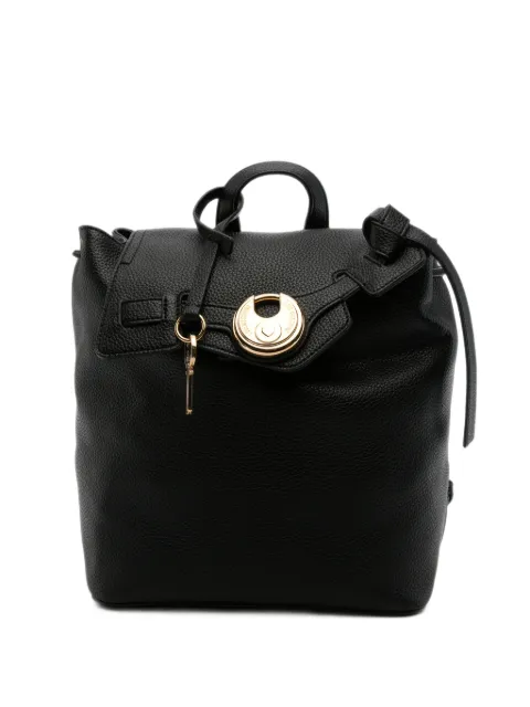 Love Moschino padlock-detail pebbled backpack Black JC4278PP0PKS0