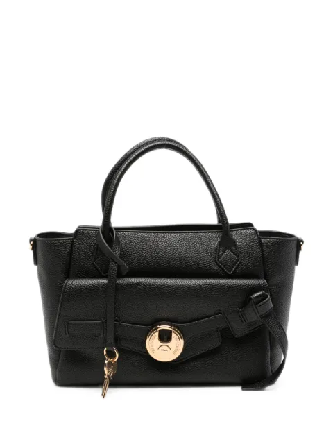 Love Moschino logo-plaque pebbled tote bag Black JC4277PP0PKS0