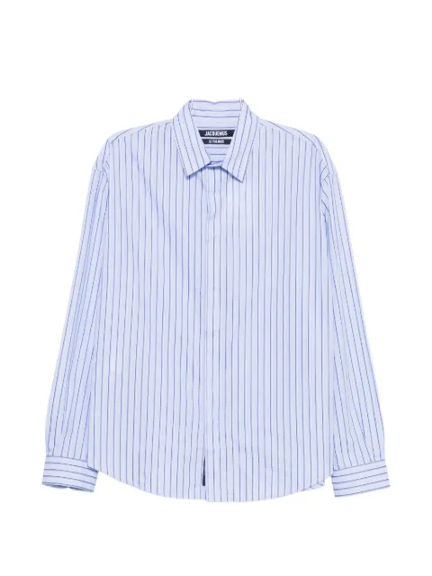 Jacquemus dog-print striped shirt Blue SHM00541AW00928