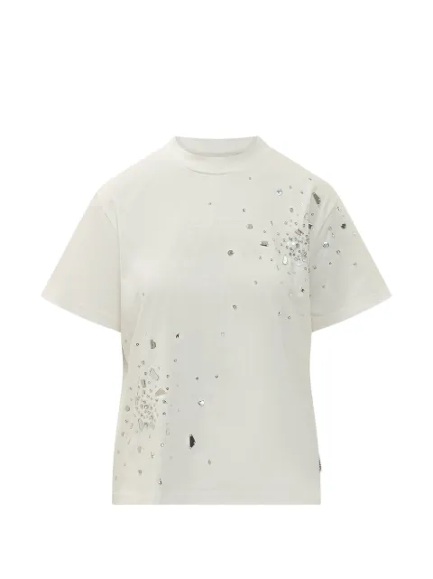 DES PHEMMES crystal-embellished T-shirt Neutrals D102JS