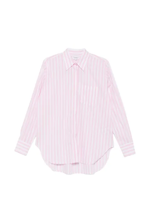 Hunza G Cabana stripe-embroidered shirt Pink CABANASTRIPEEMBROIDEREDSHIRT