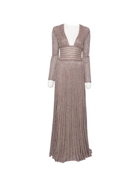 Missoni sequin-embellished pleated maxi dress Brown DS26WG0NBK01JB