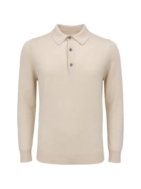 FRANZESE COLLECTION Stefano de Martino long-sleeve polo shirt Neutrals FE6852B3100