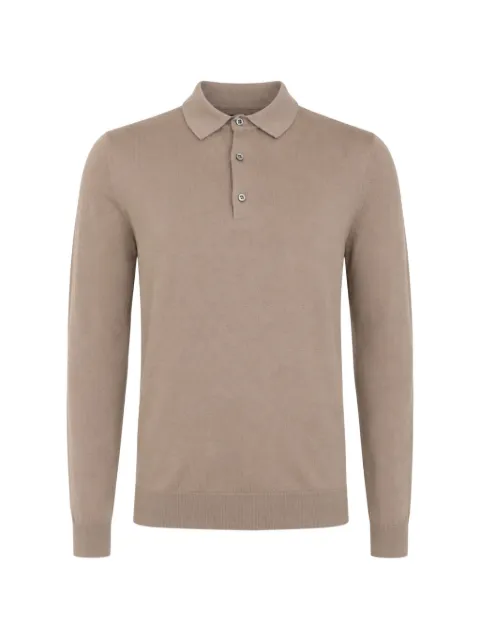 FRANZESE COLLECTION Stefano de Martino long-sleeve polo shirt Neutrals FE6852B3106