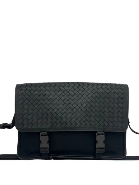 Bottega Veneta Pre-Owned 2012-2026 Nappa Intrecciato and Nylon Messenger Bag crossbody bag Black WLPKM7ELBST6RBN7