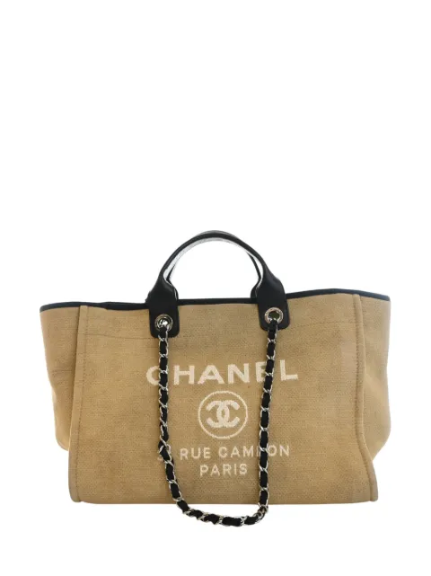 CHANEL Pre-Owned 2012 Medium Mixed Fibers Deauville Tote satchel Neutrals M3FNYR904WLMXKAM
