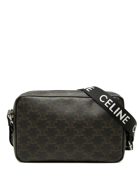 Celine Pre-Owned 2023 Medium Triomphe Coated Canvas Messenger Bag crossbody bag Black 1IMPYGMYGLR7MR9Q