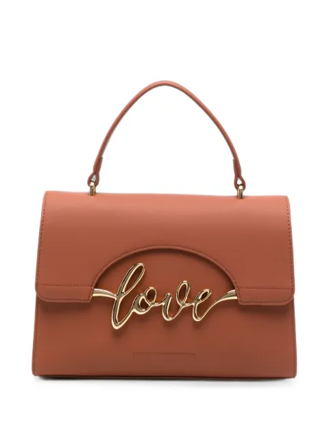 Love Moschino logo-plaque tote bag Brown JC4267PP0PKR0