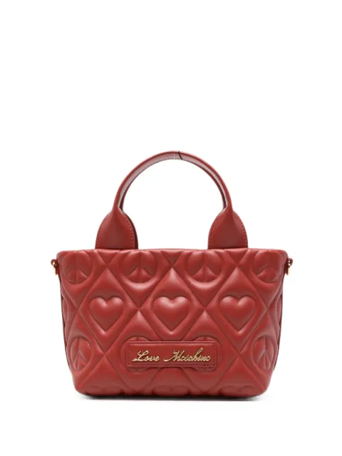 Love Moschino heart-quilted leather tote bag Red JC4266PP0PKQ0