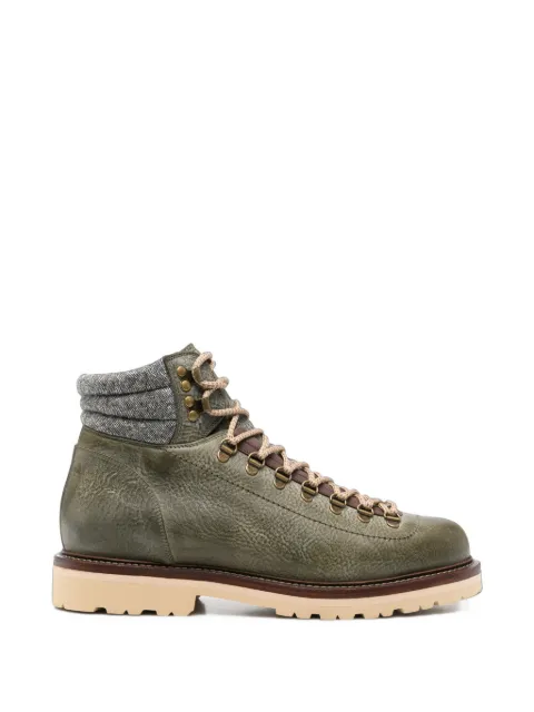 Brunello Cucinelli lace-up panelled boots Green MZURCCS890CMR73
