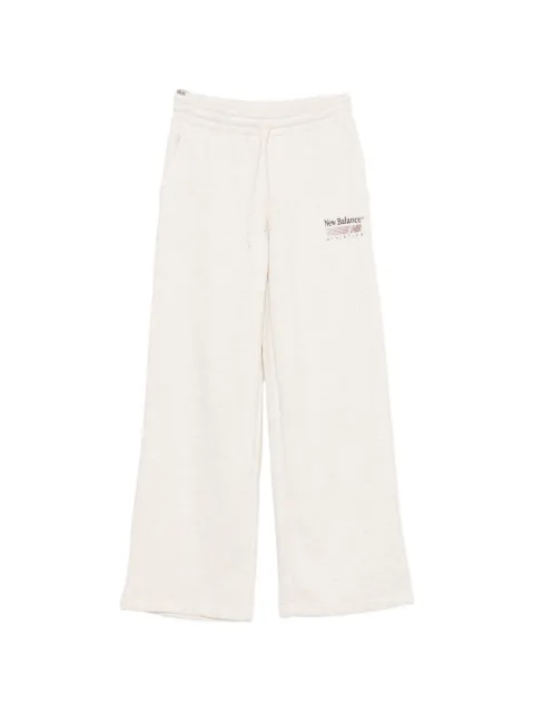 New Balance logo-print wide-leg track pants Neutrals WB62983ALIT