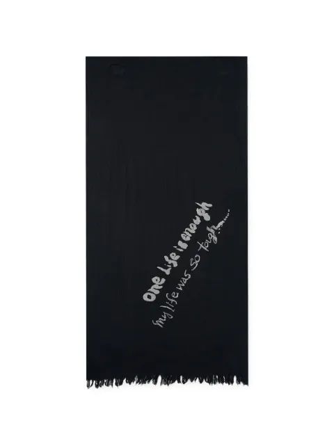 Y's oversized fringe-trim scarf Black YVL01190003