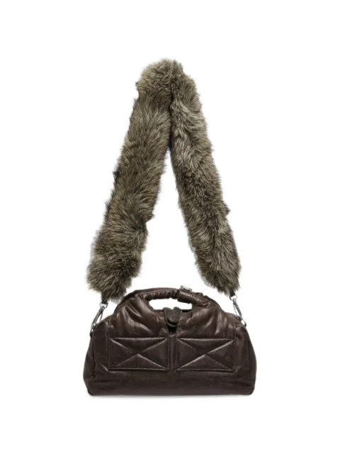 Open YY faux-fur strap tote bag Brown 600088705BRN0OS