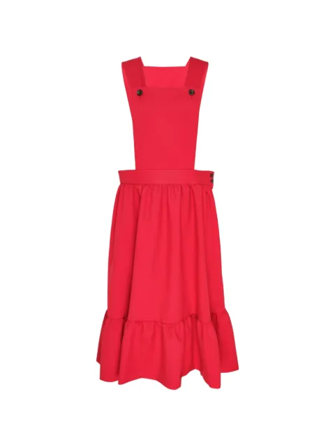 Comme Des Garçons Girl ruffled pinafore midi dress Red NRA00505121A