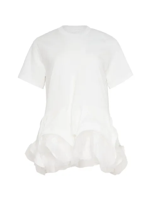 Noir Kei Ninomiya ruffled peplum T-shirt White 3RT02605121A