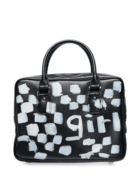 Comme Des Garçons Girl slogan-print tote bag Black NRK20505111A