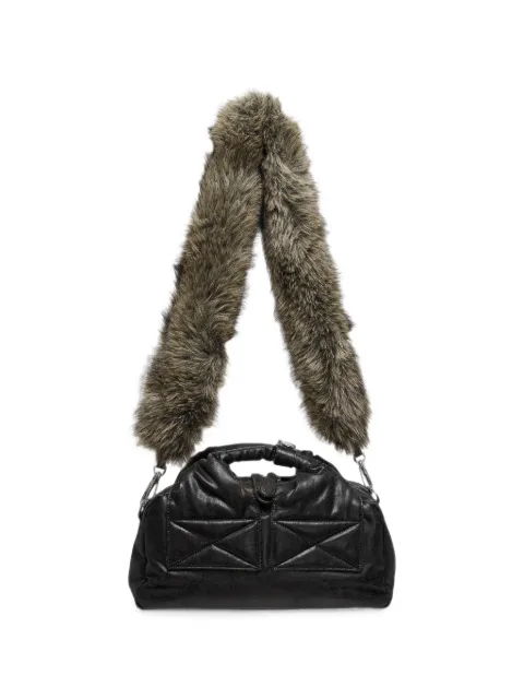 Open YY leather tote bag Black 600088705BLK0OS